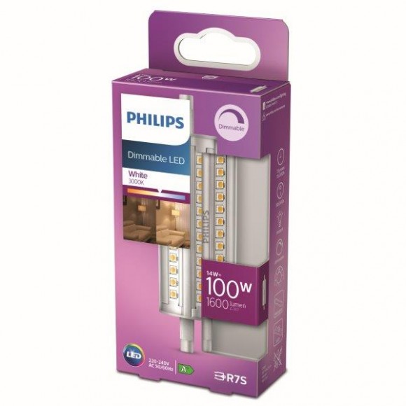 Philips 8718699780371 LED žiarovka 1x14W | R7S | 1600lm | 3000K - biela, stmievateľné