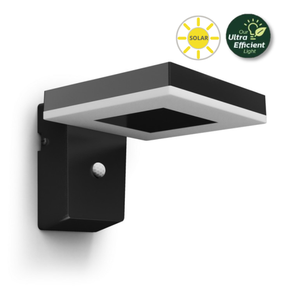 Philips 8720169265745 LED solárne vonkajšie nástenné svietidlo Zonal | 1,3W integrovaný LED zdroj | 250lm | 3000K