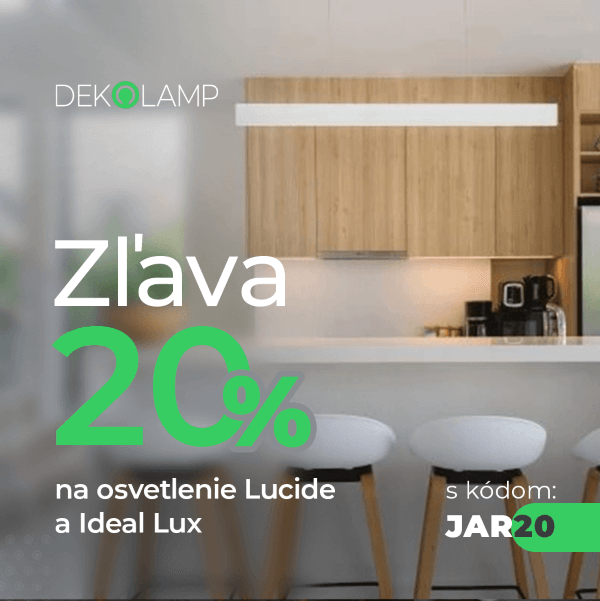 Využite 20% zľavu na svietidlá Lucide a Ideal Lux. Len do konca júna