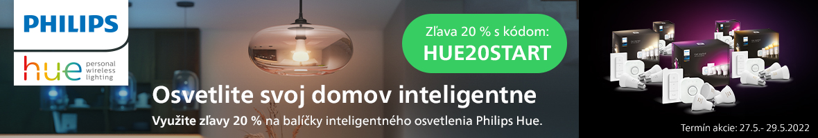 Banner k akcii Philips Hue na zvýhodnené štartovacie balíčky