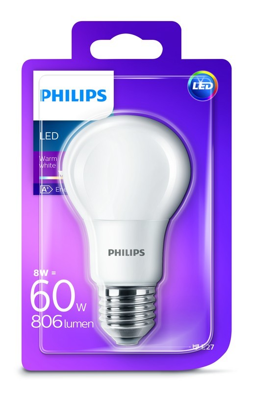 30% zľava - Philips LED žiarovka 1x8W | E27 | 2700K