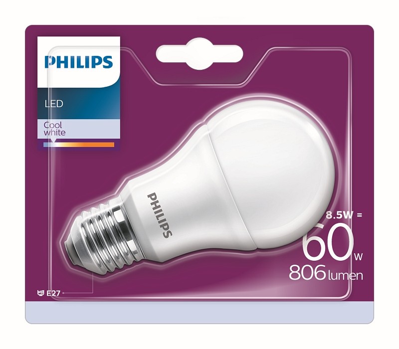 30% zľava - Philips LED žiarovka 1x8,5W | E27 | 4000K