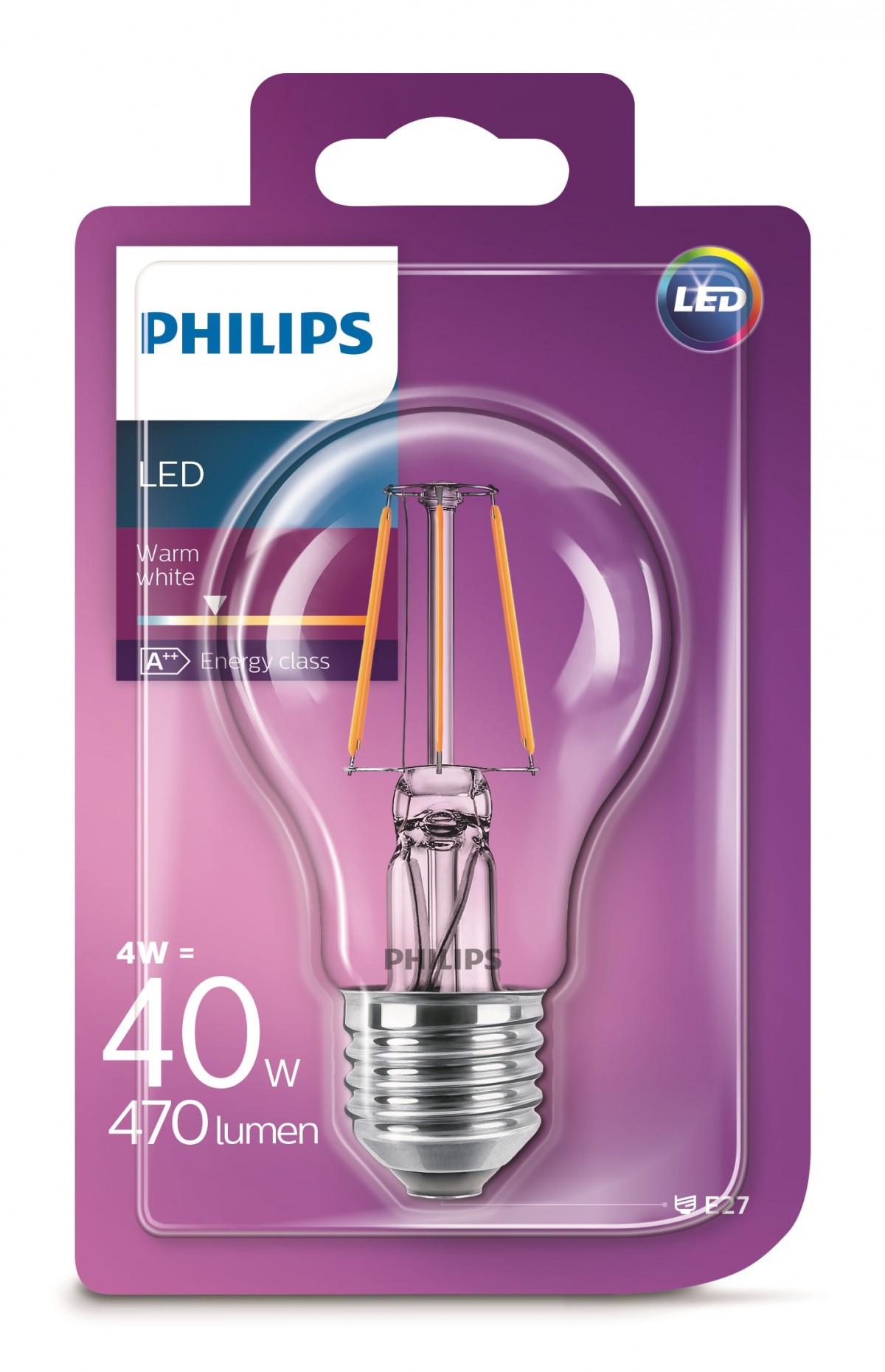 30% zľava - Philips LED žiarovka Classic 1x4W | E27 | 2700K