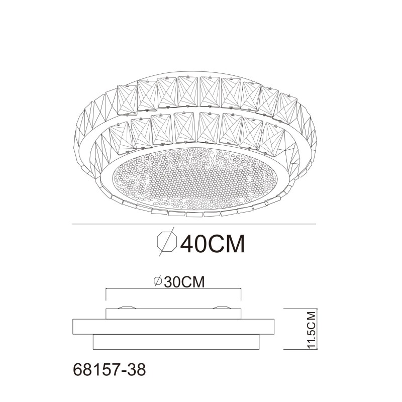 Globo KLARA 68157-38 LED prisadené stropné svietidlo | 38W LED | 2818lm ...