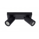 Lucide 09930/10/30 stropné bodové svietidlo 2x5W | LED GU10 | 2320lm | 2200K / 3000K | IP44 - žiarovka je súčasťou balenia, čierna, nastaviteľné, stmievateľné, CCT