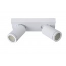 Lucide 09930/10/31 stropné bodové svietidlo 2x5W | LED GU10 | 2x320lm | 2200K / 3000K | IP44 - žiarovka je súčasťou balenia, biele, nastaviteľné, stmievateľné, CCT