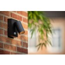 Lucide 09831/01/30 vonkajšia nástenná lampa Taylor 1x5W | GU10 | IP54 - čierna, bodová, nastaviteľná, pohybový senzor