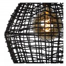 Lucide 03438/35/30 závesné stropné svietidlo Alban 1x40W | E27 - čierna, ratan, stmievateľná