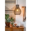 Lucide 03438/35/30 závesné stropné svietidlo Alban 1x40W | E27 - čierna, ratan, stmievateľná