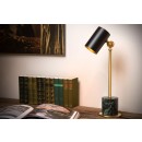 Lucide 03530/01/30 stolná lampička Brandon 1x40W | E14 - čierna, mramor a kov, vypínač na kábli