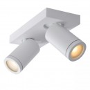 Lucide 09930/10/31 stropné bodové svietidlo 2x5W | LED GU10 | 2x320lm | 2200K / 3000K | IP44 - žiarovka je súčasťou balenia, biele, nastaviteľné, stmievateľné, CCT