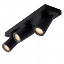 Lucide 09930/15/30 stropné bodové svietidlo 3x5W | LED GU10 | 3x320lm | 2200K / 3000K | IP44 - žiarovka je súčasťou balenia, čierna, nastaviteľné, stmievateľné, CCT