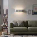 Ideal Lux 088273 nástenné svietidlo Clip Small Argento 2x60W | E27 - strieborné, obdĺžnik