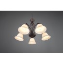 Trio 101000524 závesné stropné svietidlo Rustica 5x40W | E14 - hrdza, biela