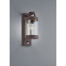 Trio 204169124 vonkajšie nástenné svietidlo s pohybovým čidlom Sambesi 1x28W | E27 | IP44 - hnedá
