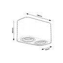 Rabalux 2054 prisadené stropné bodové svietidlo Kobald 2x42W | GU10 - biela