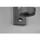 Trio 211069142 vonkajšie nástenné svietidlo s pohybovým čidlom Cavado 1x40W | E27 | IP44 - antracit