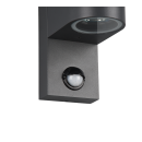 Trio 214260142 vonkajšie nástenné svietidlo s pohybovým čidlom Roya 1x35W | GU10 | IP44 - antracit