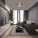 Rabalux 2237 LED prisadený luster Pallas 1x32W+3x40W | 3xE14 | 2030lm | | 4000K- 3 fázové stmievanie, chróm, biela