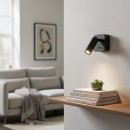 Ideal Lux 260655 LED nástenné svietidlo Bean square 1x3,5W | 220l | 3000K - vypínač na tele, čierna