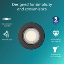 Philips 8720169392748 zapustený rámček Peridot GU10 | čierna