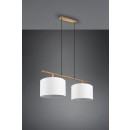 Trio 301200201 závesné stropné svietidlo Korba 2x60W | E27 - drevo, biela