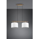 Trio 301200201 závesné stropné svietidlo Korba 2x60W | E27 - drevo, biela