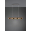 Trio 301900467 závesné stropné svietidlo Bell 4x25W | E14 - nastaviteľná výška, drevo, antický nikel