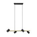 Trio 302400480 závesné bodové stropné svietidlo Marley 4x35W | GU10 - čierna, zlatá