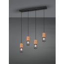 Trio 304300432 závesné stropné svietidlo Tosh 4x40W | E27 | IP20 - čierna s hnedou