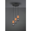 Trio 304330332 závesné stropné svietidlo Tosh 3x40W | E27 | IP20 - čierna s hnedou