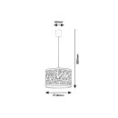 Rabalux 3079 závesné stropné svietidlo Hanka 1x40W | E27 - ružová, biela so vzorom