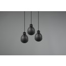 Trio 310730332 závesné stropné svietidlo Henley 3x40W | E27 - nastaviteľná výška, drevo, čierna