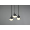 Trio 310730332 závesné stropné svietidlo Henley 3x40W | E27 - nastaviteľná výška, drevo, čierna
