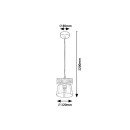 Rabalux 3118 závesné stropné svietidlo Cardamom 1x40W | E14 - dymová, strieborný dub