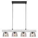 Rabalux 3120 závesné stropné svietidlo Cardamom 4x40W | E14 - dymová, strieborný dub