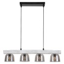 Rabalux 3120 závesné stropné svietidlo Cardamom 4x40W | E14 - dymová, strieborný dub