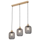 Rabalux 3132 závesné stropné svietidlo Grendel 3x60W | E27 - drevo, čierna