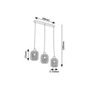 Rabalux 3132 závesné stropné svietidlo Grendel 3x60W | E27 - drevo, čierna