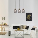 Rabalux 3132 závesné stropné svietidlo Grendel 3x60W | E27 - drevo, čierna