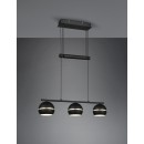 Trio 313300332 závesné stropné svietidlo Fletcher 3x40W | E14 - nastaviteľná výška, matná čierna