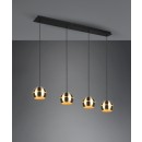 Trio 313300408 závesné stropné svietidlo Fletcher 4x40W | E14 - nastaviteľná výška, mosadz