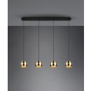 Trio 313300408 závesné stropné svietidlo Fletcher 4x40W | E14 - nastaviteľná výška, mosadz