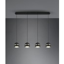 Trio 313300432 závesné stropné svietidlo Fletcher 4x40W | E14 - nastaviteľná výška, matná čierna
