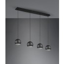 Trio 313300432 závesné stropné svietidlo Fletcher 4x40W | E14 - nastaviteľná výška, matná čierna