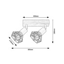 Rabalux 3138 prisadené stropné bodové svietidlo Zeus 2x40W | E14 - drevo, čierna