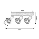 Rabalux 3139 prisadené stropné bodové svietidlo Zeus 3x40W | E14 - drevo, čierna