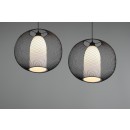 Trio 313900232 závesné stropné svietidlo Filo 2x60W | E27 - nastaviteľná výška, čierna