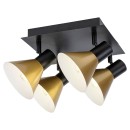 Rabalux 3159 prisadené stropné svietidlo Alvaro 4x40W | E14 - čierna, zlatá