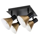 Rabalux 3159 prisadené stropné svietidlo Alvaro 4x40W | E14 - čierna, zlatá